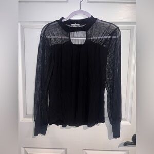 Maurices Sheer Black Long Sleeve Blouse